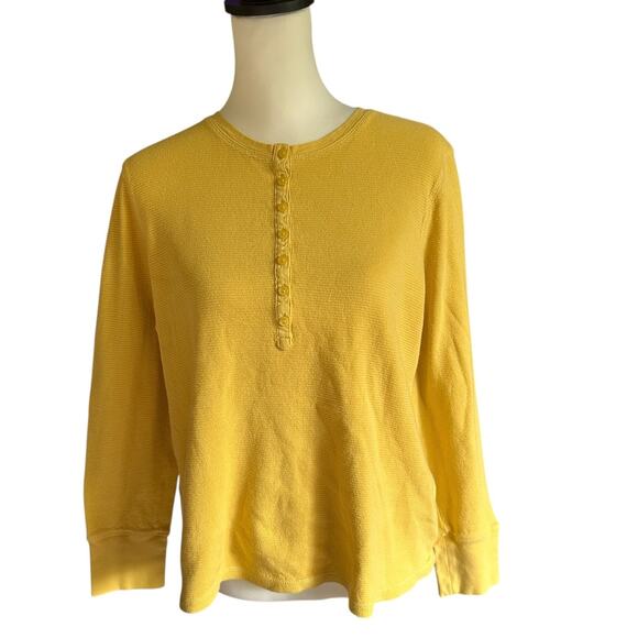 L.L. Bean Yellow Long Sleeve Top Petite XL - Picture 1 of 4